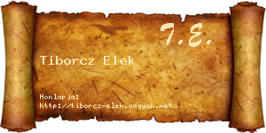 Tiborcz Elek névjegykártya