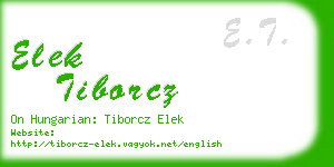 elek tiborcz business card